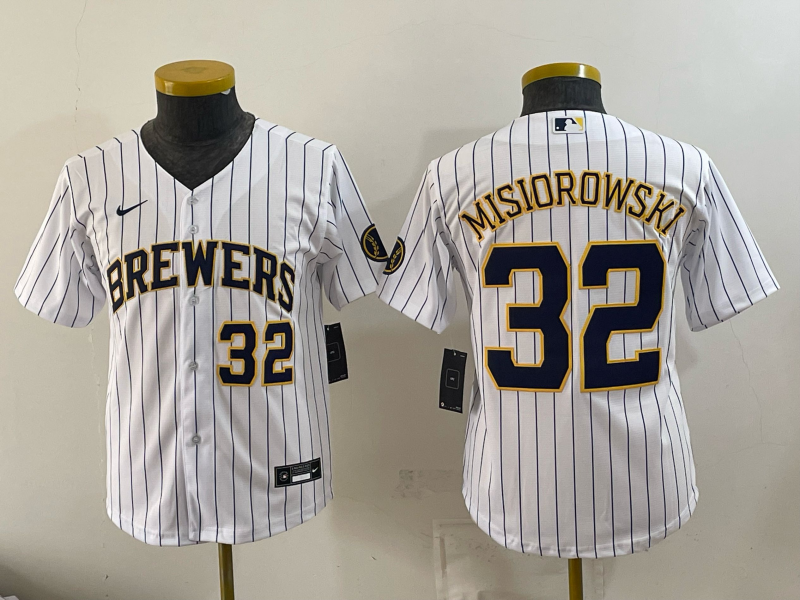 Youth 2026 Milwaukee Brewers #32 Misiorowski white Game Nike MLB Jersey 0823002